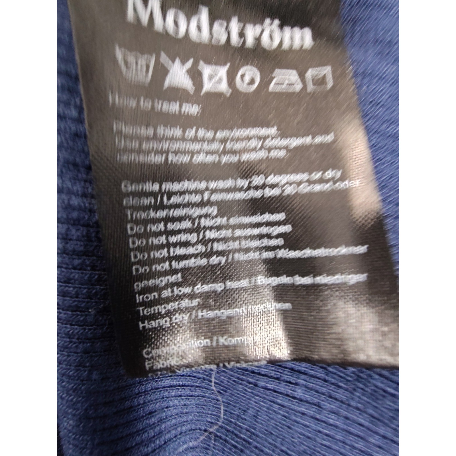 Modstrom Women Tops Xs Navy Blue Crew Neck Pullover Short Sleeve Ribbed Casual — image 7 of 8